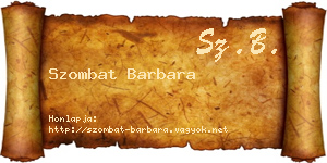 Szombat Barbara névjegykártya