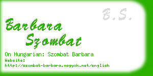 barbara szombat business card